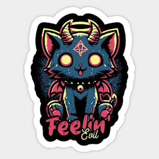 Feelin' Evil - Cute Cat Sticker